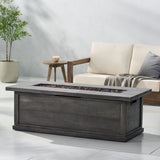 Transitional Rectangular Outdoor Propane Fire Pit With 50,000 BTU