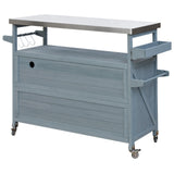 K&K Outdoor Kitchen Island, Rolling Bar Cart & Storage Cabinet