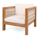 Outdoor Club Chair & Rope Arm And Cushions