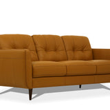 Radwan Camel Leather Sofa (Assembled)