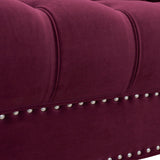 La Rosa Victorian Chesterfield Tufted Sofa, Burgundy Velvet