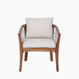 Outdoor Dining Chairs Set for 2, Acacia Wood Frame with Teak Finish