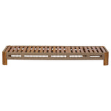 Acacia Wood Outdoor Chaise Lounge with Adjustable Backrest