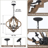 Farmhouse Chandeliers for Dining Room, 6-Light Rustic Light Fixture