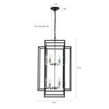 18' Modern 8-Light Black & Chrome Geometric Pendant Chandelier