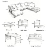 TOPMAX 8-Piece Acacia Wood Outdoor Patio Sofa Set