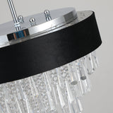 18-inch Modern Crystal Chandelier with Black Velvet Shade