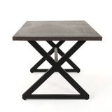 Rolando Outdoor Aluminum Dining Table with Steel Frame