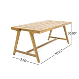 Modern Outdoor Dining Table with Acacia Wood and Teak Finish