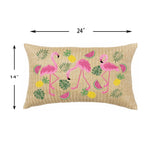 Summer Outdoor Lumbar Flamingo Pillows - Multi