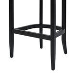 Americana Mid-Century Modern 30.5' Cane Back Bar Stool, Jet Black