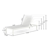 Outdoor Patio Chaise Lounge with 5 Reclining Positions