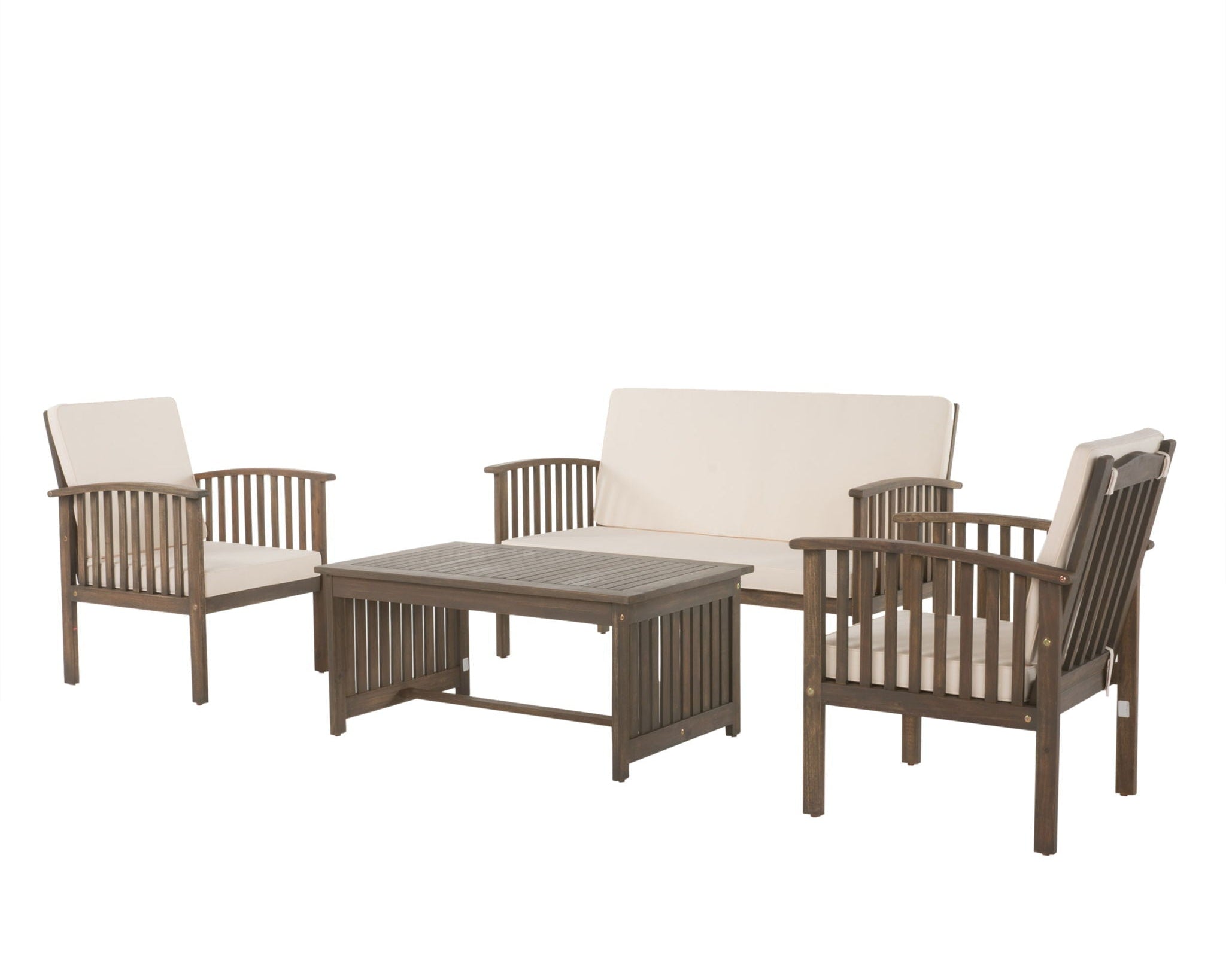 4 Piece Set Outdoor Chat Set With Water Resistant Cushions