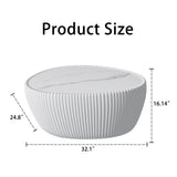 Light Sintered Stone Top Goose Egg Shape Table with Ready-to-Use Design
