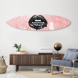 Noir and Blush Lips Surfboard