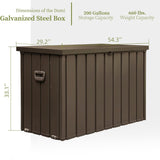 200 Gallon Outdoor Storage Deck Box Waterproof, Large Patio Storage Bin