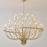 36-Light Gold Industrial Iron Candle Chandelier