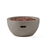 27' Bowl Shaped MGO 40,000 BTU Propane Fire Pit, Light Grey (Tank Cover not Included)