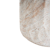 Elegant Indoor/Outdoor Lightweight Concrete Cylinder Side Table with Travertine Finish