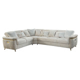 Reversible Sectional Sofa with Spacious L-Shaped Design - Beige or Dark Gray