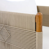 Outdoor Acacia Wood Club Chair with Diamond Rope Weave & Cushions, Teak Finish