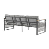 4-Pieces Outdoor Metal Patio Furniture Set with Cushions