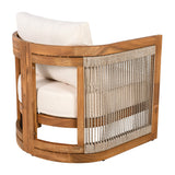 Premium Acacia Wood Outdoor Club Chair with Curved Tub Design