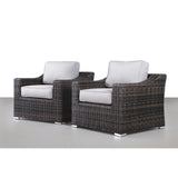 Modern Patio Chair With Cushions (Set of 2) - Brown