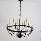 18-Light Industrial Iron Candle Chandelier