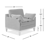 Brooding Upholstered Accent Chair with Arm Cushions and Wood Legs