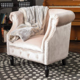 Celestialis Upholstered Club Chair with Tub Design and Rolled Recessed Armrests