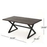 Rolando Outdoor Aluminum Dining Table with Steel Frame