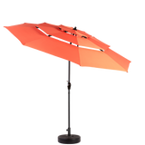 Aluminium 10ft 3-Tier Auto-Tilt Outdoor Patio Umbrella - Orange