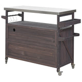 K&K Outdoor Kitchen Island, Rolling Bar Cart & Storage Cabinet