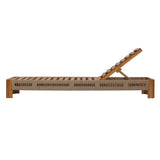 Acacia Wood Outdoor Chaise Lounge with Adjustable Backrest