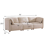 Aura 96 in. 3-Piece Boucle Modular Sectional Sofa