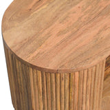 Solid Wood Soba Ball Coffee Table, Open Storage
