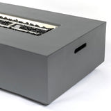 Volon - Rectangular Fire Pit Table, Propane Powered, 50,000 BTU - Light Gray