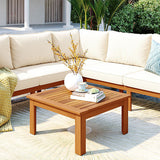 GO 4 Pieces Outdoor Acacia Wood Sofa Set with Coffee Table