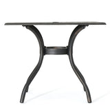 Enchantia Outdoor Square Dining Table with Weave Tabletop and Flared Legs - Copper