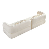 Sectional Sofa With Durable Fabric, Solid Wood Frame, And High Density Sponge Fill