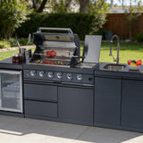 S00019 46-Inch 4-Burner Stainless Steel Gas Outdoor Kitchen Barbecue Island Grill