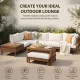 TOPMAX 8-Piece Acacia Wood Outdoor Patio Sofa Set
