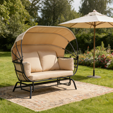 2-Person Outdoor Swing Chair with Adjustable Canopy