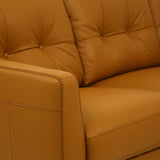 Radwan Camel Leather Sofa (Assembled)