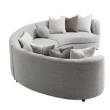 Ivria Boucle Sectional Sofa With 9 Pillows - Gray