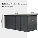 150 Gallon Outdoor Storage Deck Box Waterproof