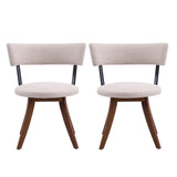 Modern Upholstered Dining Chairs with Curved Back