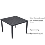 Outdoor Modern Dining Set, Chairs Sunbrella Cushioned And Dining Table With Umbrella Hole
