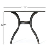 Enchantia Outdoor Square Dining Table with Weave Tabletop and Flared Legs - Copper